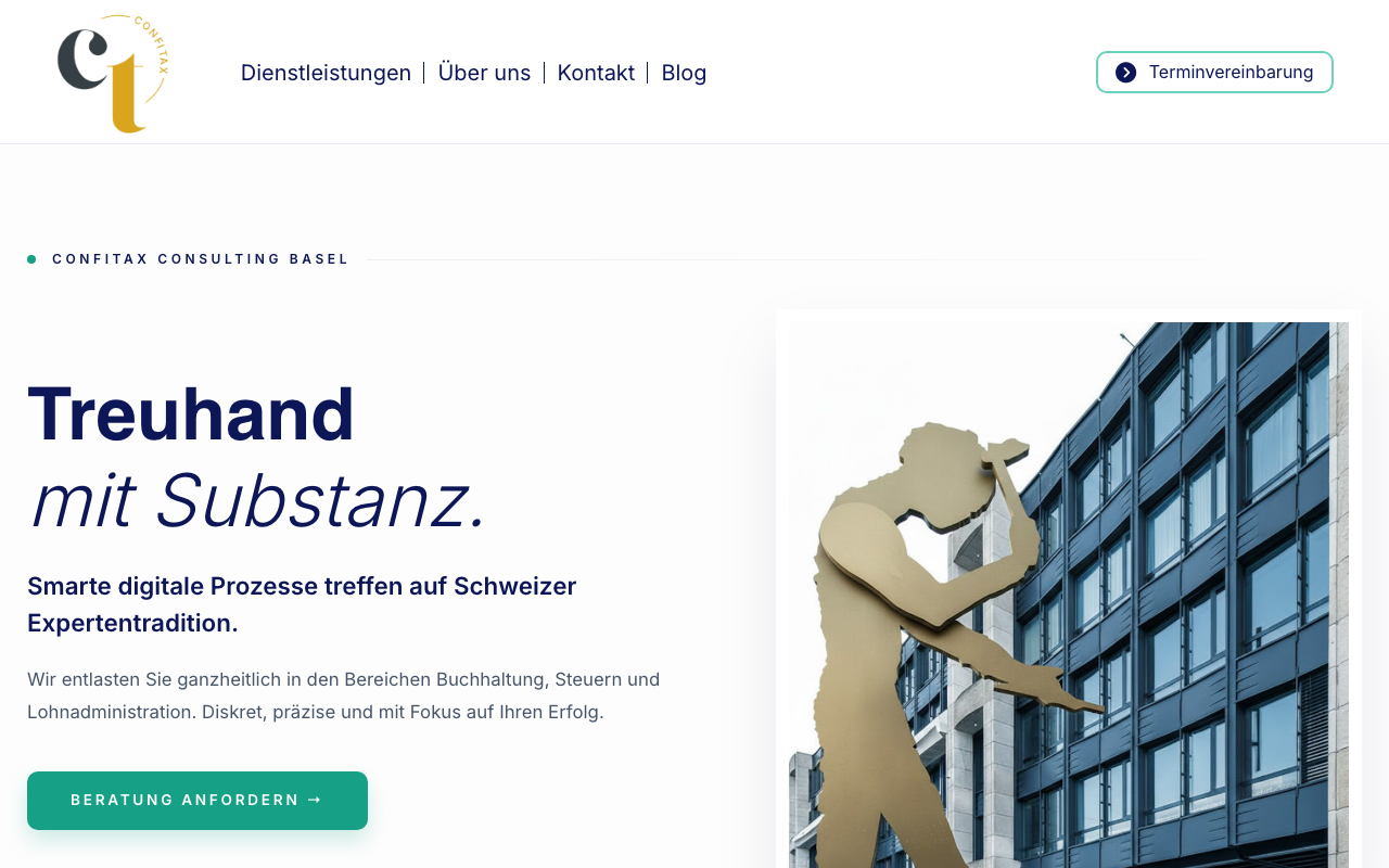 Confitax Treuhand Website Screenshot
